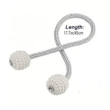Load image into Gallery viewer, 2-Pieces: Magnetic Curtain Tiebacks with Faux Pearls