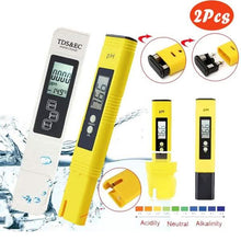 Load image into Gallery viewer, 2-Pieces: PH Meter TDS EC LCD Water Purity PPM Filter Hydroponic Pool Tester Tool