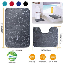 Load image into Gallery viewer, 2-Pieces Set: Bathroom Rugs Luxury Flannel Non-Slip