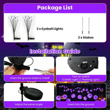 Load image into Gallery viewer, 2-Pieces: Solar Scary Eyeball Lights Halloween Decoration Swaying Light