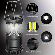Load image into Gallery viewer, 2-Pieces: Super Bright LED Camping Lantern - Portable and Collapsible Emergency Flashlight with Battery Power