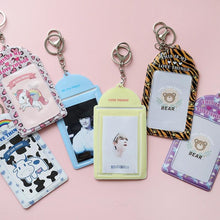 Load image into Gallery viewer, 2 Pockets Colorful Photo Card Holder Pockets for Mini Photo Sticker & Name Card 3 Inch 6.35 x 9cm Photos with Key Chain Album Gifts For Valentines Day