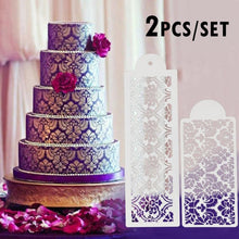 将图片加载到图库查看器,2 Style Cake Side Cupcake Cake Sugarcraft Decoration Cake Mould Plastic Baking Cake Decorating Tool 2 Pieces Cupcake Stencil Cake Side Decorating Templates Powdered Sugar Template Wedding Cake Decor Flower Molding