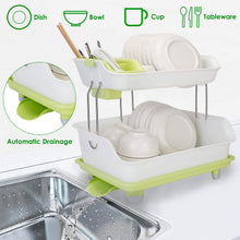 Load image into Gallery viewer, 2-Tier Dish Drying Rack Cutlery Drainer