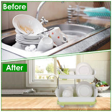 Load image into Gallery viewer, 2-Tier Dish Drying Rack Cutlery Drainer