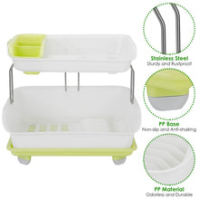 Load image into Gallery viewer, 2-Tier Dish Drying Rack Cutlery Drainer