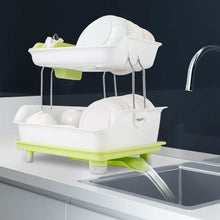 Load image into Gallery viewer, 2-Tier Dish Drying Rack Cutlery Drainer