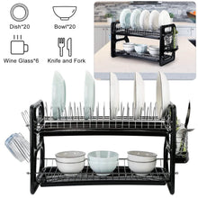 Load image into Gallery viewer, 2-Tier Dish Drying Rack Drainboard Set