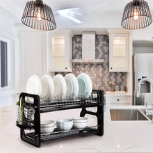 Load image into Gallery viewer, 2-Tier Dish Drying Rack Drainboard Set