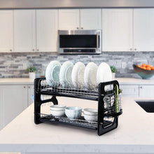 Load image into Gallery viewer, 2-Tier Dish Drying Rack Drainboard Set