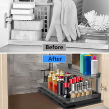 将图片加载到图库查看器,2-Tier Pull Out Under Sink Organizer