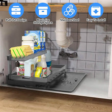 将图片加载到图库查看器,2-Tier Pull Out Under Sink Organizer
