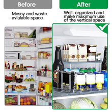 Load image into Gallery viewer, 2-Tier Turntable Organizer Rectangular Refrigerator Spinner Storage Rack with 360° Rotatable Slide Rail