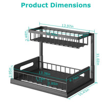 将图片加载到图库查看器,2-Tier Under Sink Organizer Pull Out Basket Storage