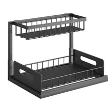将图片加载到图库查看器,2-Tier Under Sink Organizer Pull Out Basket Storage