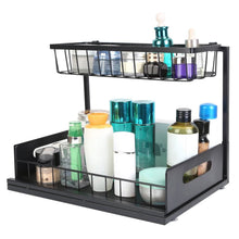 将图片加载到图库查看器,2-Tier Under Sink Organizer Pull Out Basket Storage