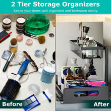 将图片加载到图库查看器,2-Tier Under Sink Organizer Pull Out Basket Storage