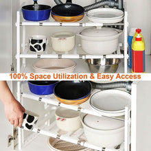 将图片加载到图库查看器,2-Tier Under Sink Organizer Retractable Space Saving Storage