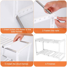 将图片加载到图库查看器,2-Tier Under Sink Organizer Retractable Space Saving Storage