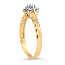 Load image into Gallery viewer, 10K Yellow Gold 1/10 Cttw Diamond Heart and Halo Promise Ring