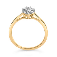 Load image into Gallery viewer, 10K Yellow Gold 1/10 Cttw Diamond Heart and Halo Promise Ring