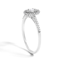 Load image into Gallery viewer, 14K White Gold 1/5 Cttw Diamond Oval Shape With Halo Engagement Ring (H-I Color, I1-I2 Clarity) - Size 7