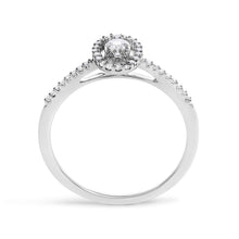 Load image into Gallery viewer, 14K White Gold 1/5 Cttw Diamond Oval Shape With Halo Engagement Ring (H-I Color, I1-I2 Clarity) - Size 7