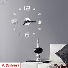 将图片加载到图库查看器,20 Inch Wall Clock Round Style Number Coffee Tea Cup Modern Large Silent Wall Stickers for Hall and Bedroom Home Decorations Arabic Numeral Wall Clocks Acrylic Mirror Stickers/Home Decor Design Acrylic Wall Clock Stickers Home Living Room Decoration