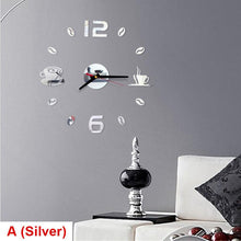 将图片加载到图库查看器,20 Inch Wall Clock Round Style Number Coffee Tea Cup Modern Large Silent Wall Stickers for Hall and Bedroom Home Decorations Arabic Numeral Wall Clocks Acrylic Mirror Stickers/Home Decor Design Acrylic Wall Clock Stickers Home Living Room Decoration