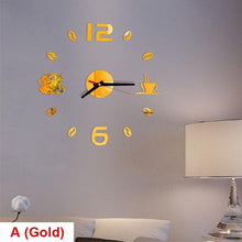 将图片加载到图库查看器,20 Inch Wall Clock Round Style Number Coffee Tea Cup Modern Large Silent Wall Stickers for Hall and Bedroom Home Decorations Arabic Numeral Wall Clocks Acrylic Mirror Stickers/Home Decor Design Acrylic Wall Clock Stickers Home Living Room Decoration