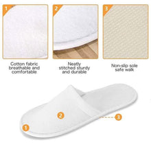 将图片加载到图库查看器,20-Pairs: Spa Hotel Guest Soft Slippers Closed Toe Disposable Travel Slipper