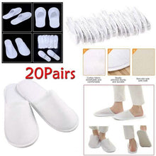 将图片加载到图库查看器,20-Pairs: Spa Hotel Guest Soft Slippers Closed Toe Disposable Travel Slipper