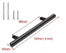 Load image into Gallery viewer, 20 PCS Set Brushed Gold Kitchen Handle Stainless Steel T Bar Door Pull 76mm 96mm Cabinet Knobs and Handles Black Furniture Handle Stainless Steel Kitchen Cupboard Handles Cabinet Handles