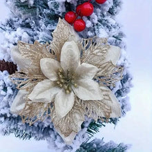 Load image into Gallery viewer, 20-Pieces: Artificial Poinsettia Flowers Christmas Ornament