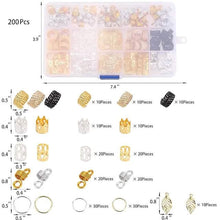 Load image into Gallery viewer, 200-Pieces: Loc Hair Jewelry for Women Braids and Dreadlocks