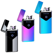 将图片加载到图库查看器,Modern Dual Arc USB Electric Touch Lighter LED ScreenTouch Fire Plasma Arc Lighter Windproof Metal Novelty Lighter Mens Gift In Elegant Gentlemen MEtal Lighter Style
