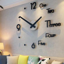 Load image into Gallery viewer, 2021 Fashion 3D Big Size Wall Clock Mirror Sticker Large 3D Frameless Wall Clock Stickers Wall Decoration for Living Room Bedroom Office Brief Living Decor Room Wall Clock Modern Design Silent Acrylic