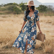 Load image into Gallery viewer, Fashion Casual Loose Party Short Sleeve Maxi Split Dress - Summer Dresses for Women