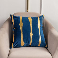 将图片加载到图库查看器,2021 Fashion Striped Pillowcase Festival Home Bronzing Square Decorative Throw Pillow Cover With Gold Striped Cushion Cases Modern Luxury Pillowcases Cushion Cover Soft Fabric Pillow Cases Decorative 45x45CM