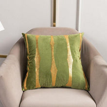 将图片加载到图库查看器,2021 Fashion Striped Pillowcase Festival Home Bronzing Square Decorative Throw Pillow Cover With Gold Striped Cushion Cases Modern Luxury Pillowcases Cushion Cover Soft Fabric Pillow Cases Decorative 45x45CM