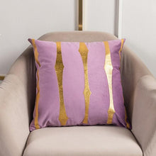 将图片加载到图库查看器,2021 Fashion Striped Pillowcase Festival Home Bronzing Square Decorative Throw Pillow Cover With Gold Striped Cushion Cases Modern Luxury Pillowcases Cushion Cover Soft Fabric Pillow Cases Decorative 45x45CM