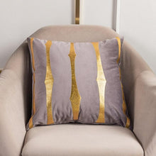 将图片加载到图库查看器,2021 Fashion Striped Pillowcase Festival Home Bronzing Square Decorative Throw Pillow Cover With Gold Striped Cushion Cases Modern Luxury Pillowcases Cushion Cover Soft Fabric Pillow Cases Decorative 45x45CM