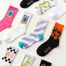 Load image into Gallery viewer, 2022 Black White Cotton Socks AB Side Don't Follow Me I'm Lost too Creative Unisex Casual Socks Daily For Men And Women