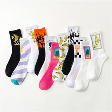 Load image into Gallery viewer, 2022 Black White Cotton Socks AB Side Don't Follow Me I'm Lost too Creative Unisex Casual Socks Daily For Men And Women