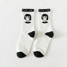 Load image into Gallery viewer, New Autumn Black and White Sports Women Socks Combed Out Of Pure Cotton Cute Winter Socks Kawaii Cute Warm Thick Socks For Men And Women