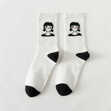 Load image into Gallery viewer, New Autumn Black and White Sports Women Socks Combed Out Of Pure Cotton Cute Winter Socks Kawaii Cute Warm Thick Socks For Men And Women
