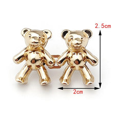 Load image into Gallery viewer, 2023 2PCS Metal Dual Purpose Tighten Waist Button Cute Bear Adjustable Buckle Pins Brooches Women Pant Jeans Detachable Clip Detachable Waist Body Fit Tighten Buckles Adjustable Jean Buttons Pins for Loose Jeans