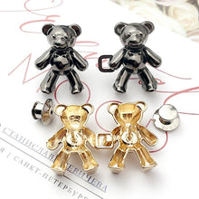 Load image into Gallery viewer, 2023 2PCS Metal Dual Purpose Tighten Waist Button Cute Bear Adjustable Buckle Pins Brooches Women Pant Jeans Detachable Clip Detachable Waist Body Fit Tighten Buckles Adjustable Jean Buttons Pins for Loose Jeans