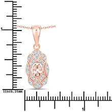 Load image into Gallery viewer, 0.52 Carat Genuine Morganite and White Topaz .925 Sterling Silver Pendant