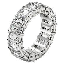 Load image into Gallery viewer, Emerald Cut Lab Grown Diamond Eternity Ring in 14k White Gold (8 cttw FG/VS2)